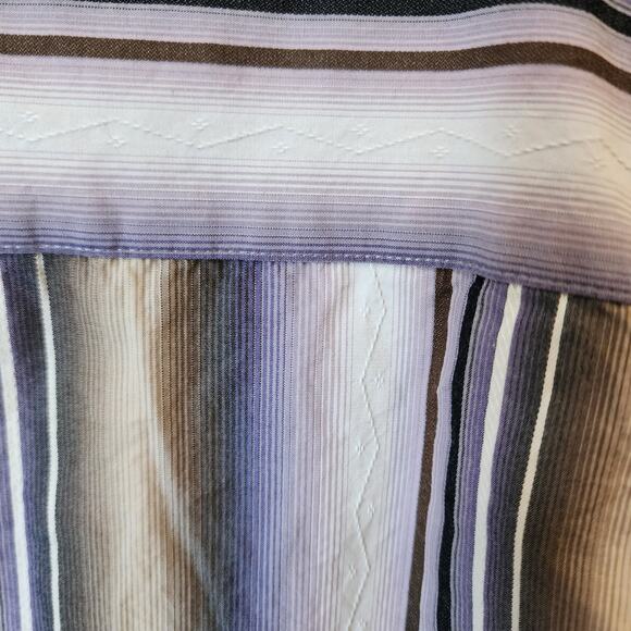 Tommy Bahama Men's XL Striped Shirt - Cotton Silk Blend Long Sleeve Button-Up - Picture 5 of 9